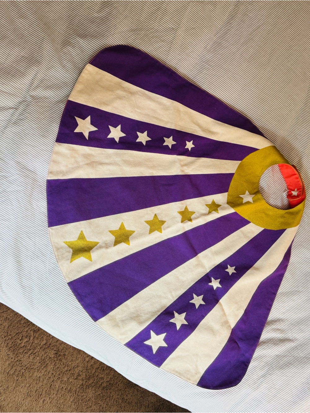 Organic canvas superhero cape - reversible! - screen printed by hand!